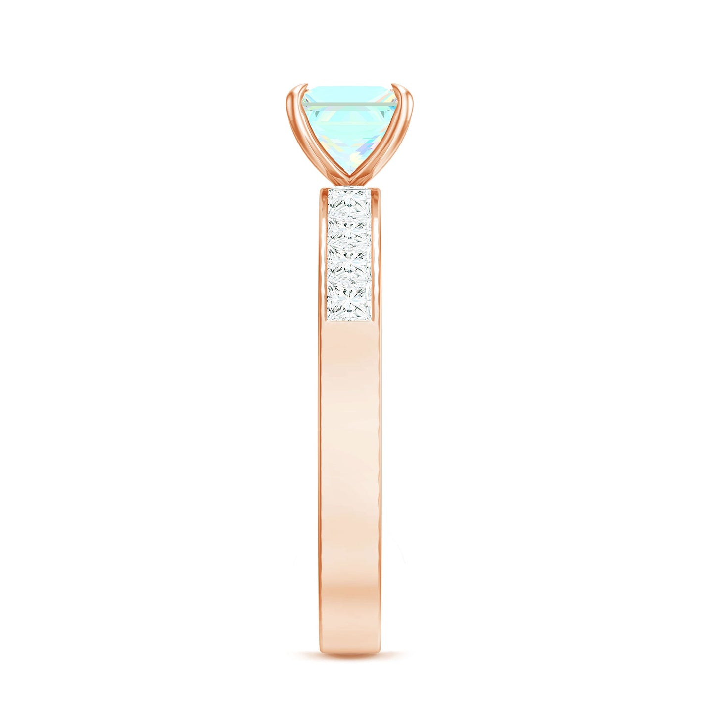 Certified Real Ethiopian Opal Princess Cut Engagement Ring with Diamond