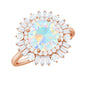 Natural 2 Carat Ethiopian Opal Double Halo Engagement Ring with Certificate