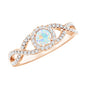 Natural Ethiopian Opal Diamond Engagement Ring with Criss Cross Shank