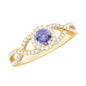 Real Tanzanite Engagement Ring with Diamond Criss Cross Shank
