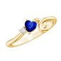 Certified Lab Grown Blue Sapphire Twisted Heart Promise Ring