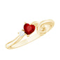 Lab Created Ruby and Diamond Twisted Heart Promise Ring