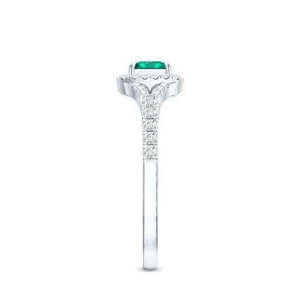 Certified Princess Cut Lab Grown Emerald Diamond Promise Ring