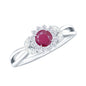 Nature Inspired Ruby Engagement Ring with Diamond for Women