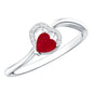 Natural Half Carat Ruby Heart Promise Ring with Diamond