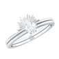 Sparkling Moissanite Solitaire Engagement Ring with Enhancer