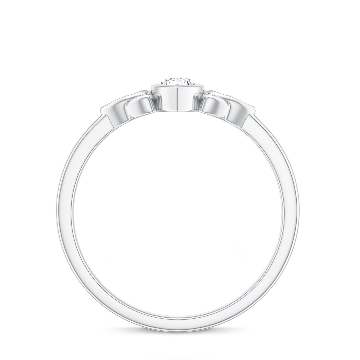 Marquise Cut Moissanite Solitaire Celtic Knot Ring in Bezel Setting