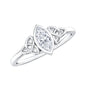 Natural Bezel Set Marquise Diamond Engagement Ring with Celtic Knot