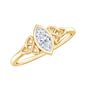 Natural Bezel Set Marquise Diamond Engagement Ring with Celtic Knot