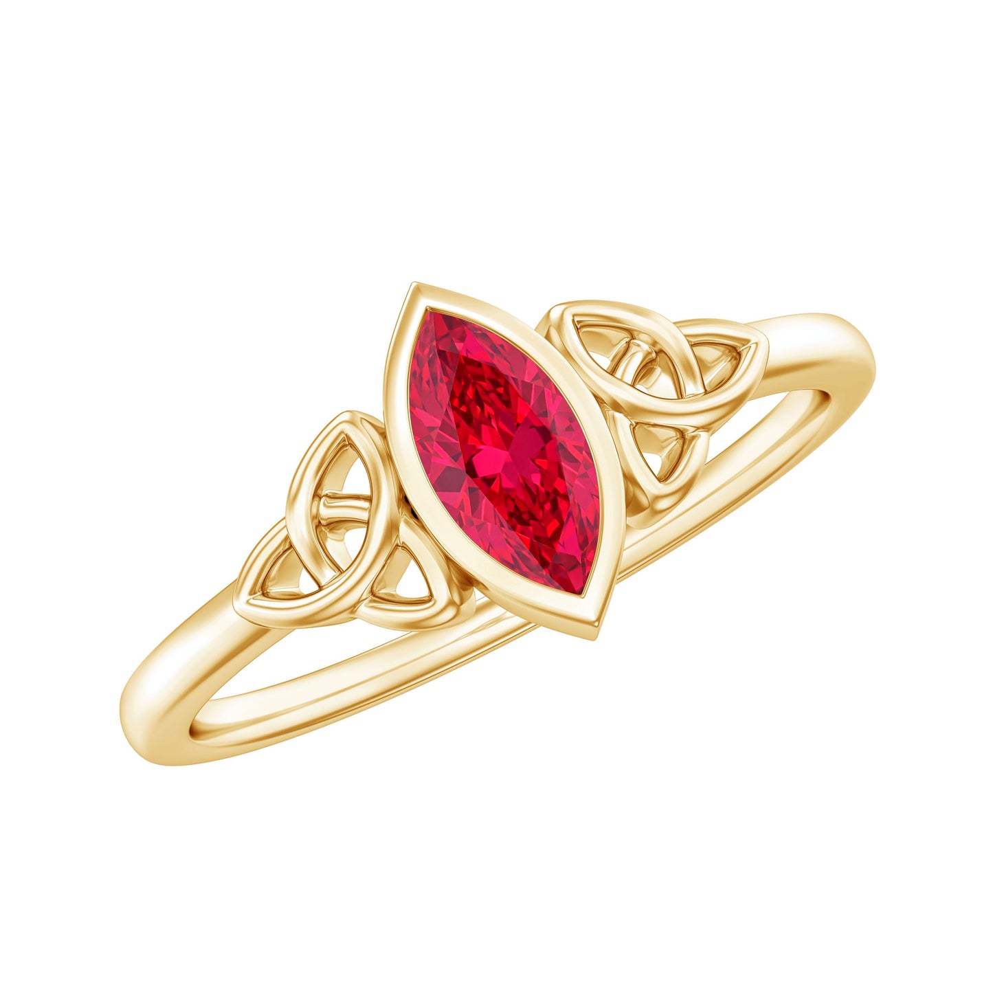 Marquise Cut Solitaire Lab Created Ruby Celtic Engagement Ring