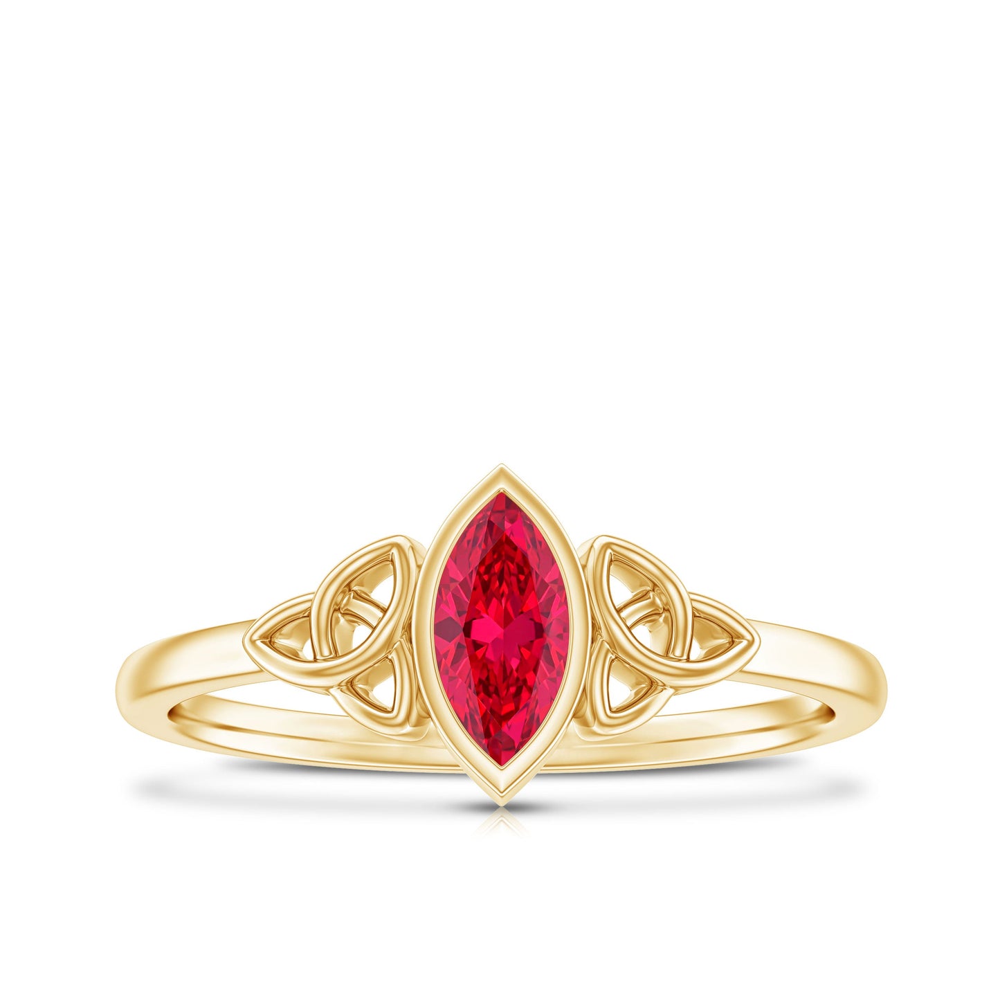 Marquise Cut Solitaire Lab Created Ruby Celtic Engagement Ring