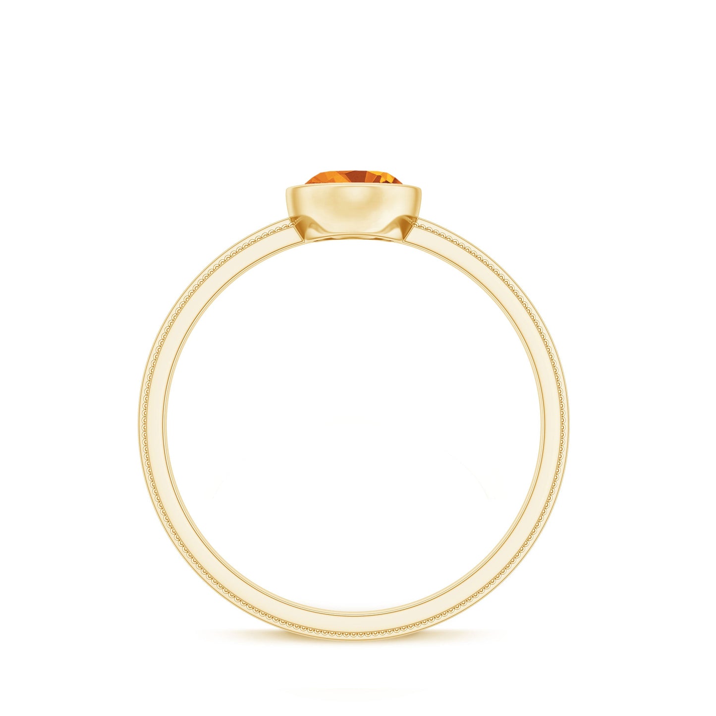 Natural 1 Carat Citrine Oval Engagement Ring in Bezel Setting