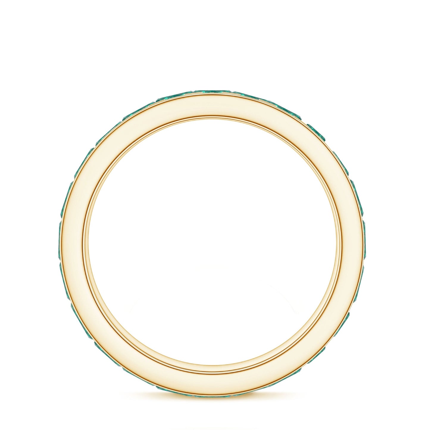 Certified Lab Grown Emerald Wedding Anniversary Ring in Channel Setting