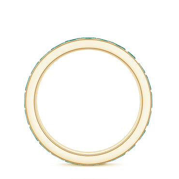 Certified Lab Grown Emerald Wedding Anniversary Ring in Channel Setting