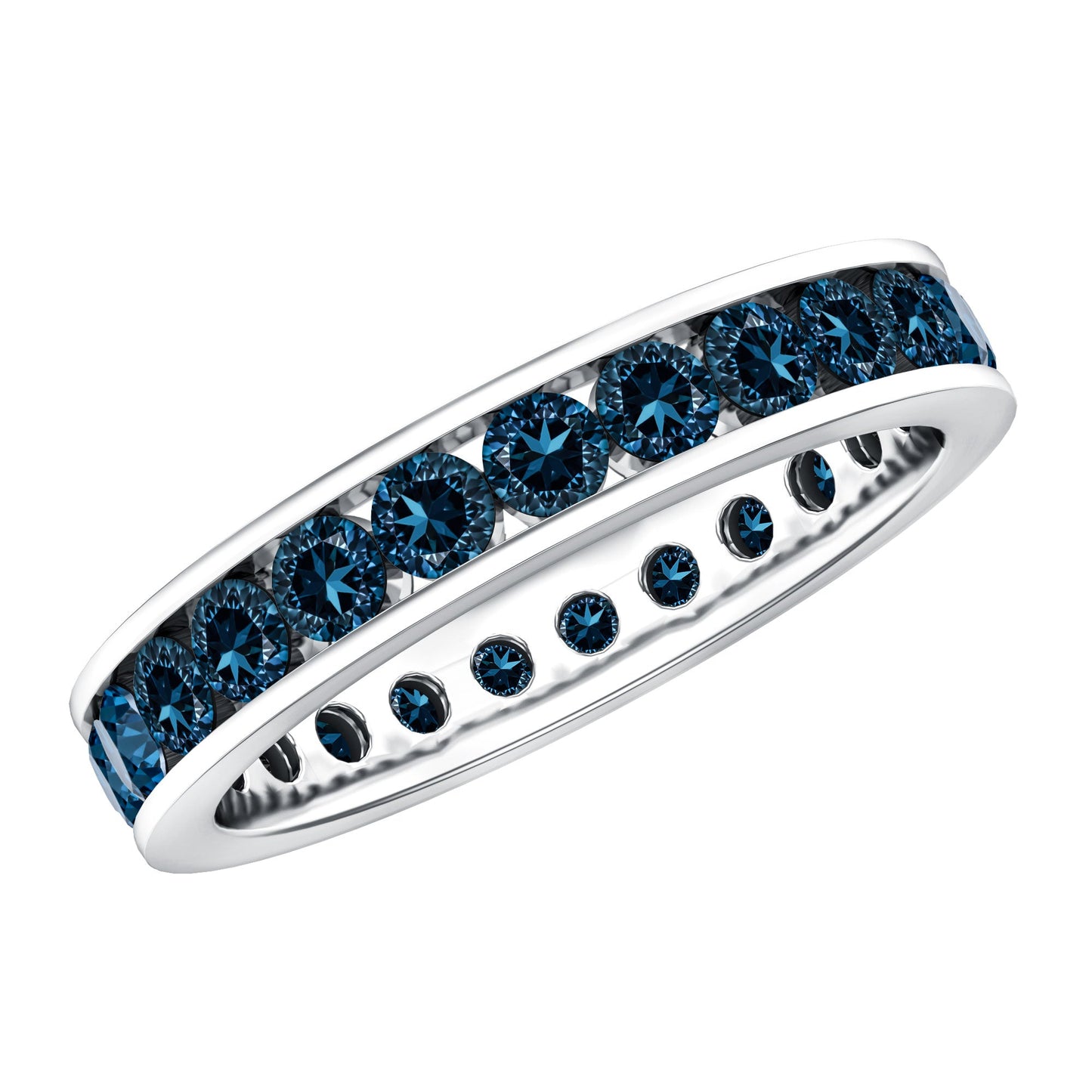 London Blue Topaz Full Eternity Ring in Channel Setting