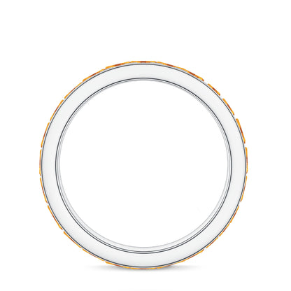 Natural Citrine Channel Set Eternity Ring for Anniversary