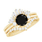 Certified 2 Carat Lab Grown Black and White Diamond 3 Piece Bridal Ring Set