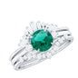 0.8 Carat Vintage Inspired Lab Grown Emerald Diamond Wedding Bridal Ring Set of 3