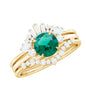 0.8 Carat Vintage Inspired Lab Grown Emerald Diamond Wedding Bridal Ring Set of 3
