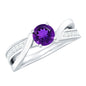 Real Amethyst Engagement Ring with Diamond Infinity Shank