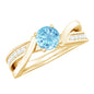 Natural 0.8 Carat Aquamarine and Diamond Infinity Engagement Ring