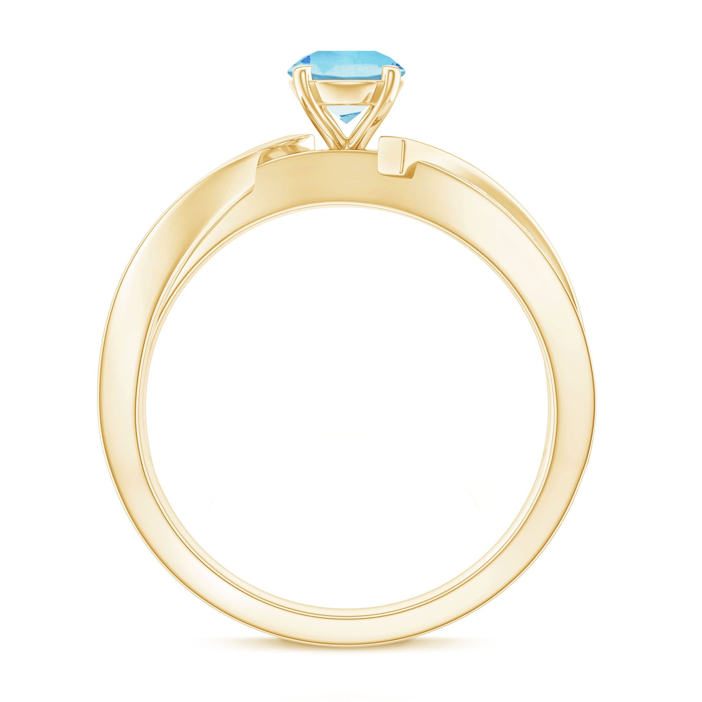 Natural 0.8 Carat Aquamarine and Diamond Infinity Engagement Ring