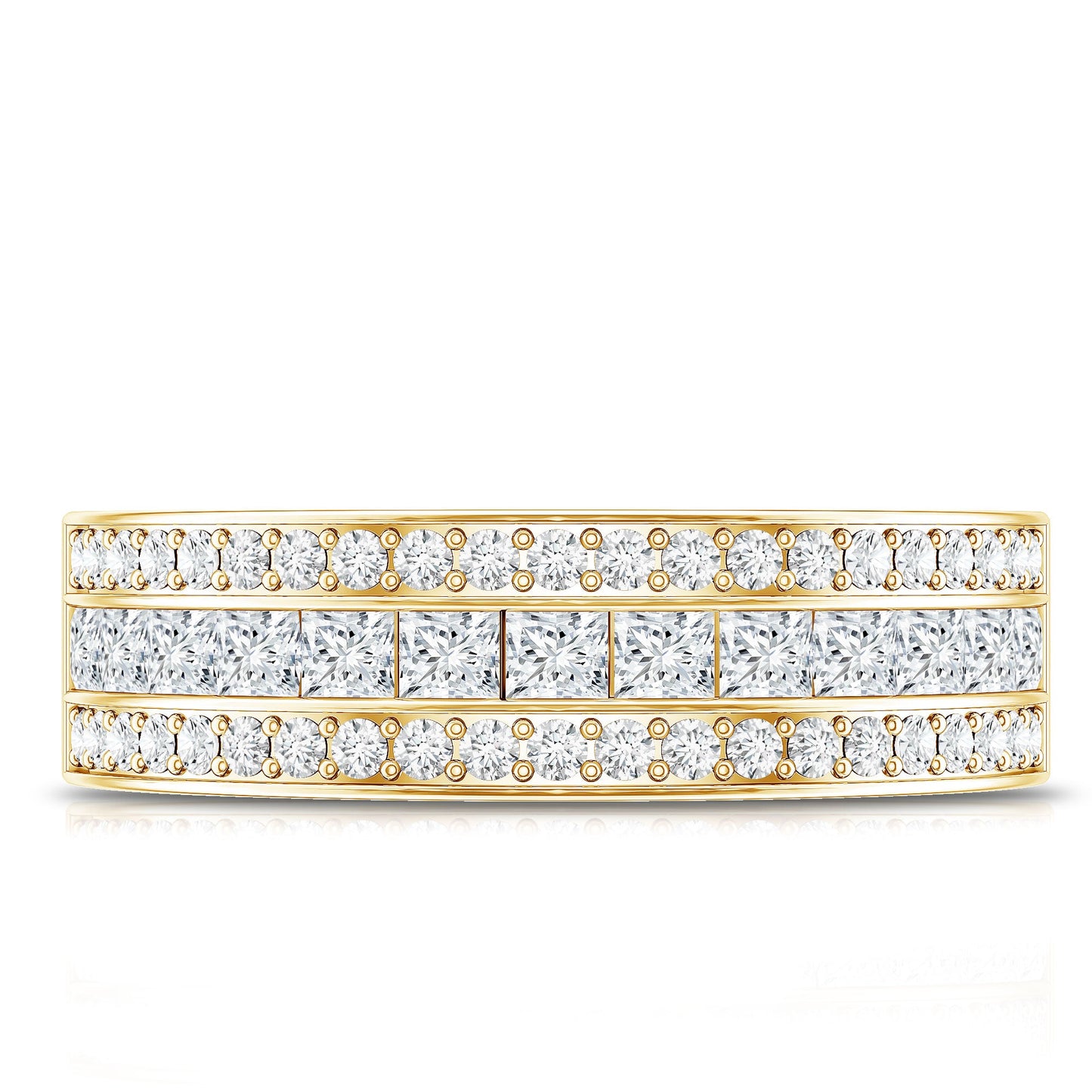 Moissanite 3 Row Eternity Band Ring for Women