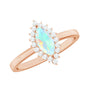0.5 Carat Ethiopian Opal Marquise Cut Engagement Ring with Diamond Halo