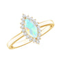 0.5 Carat Ethiopian Opal Marquise Cut Engagement Ring with Diamond Halo