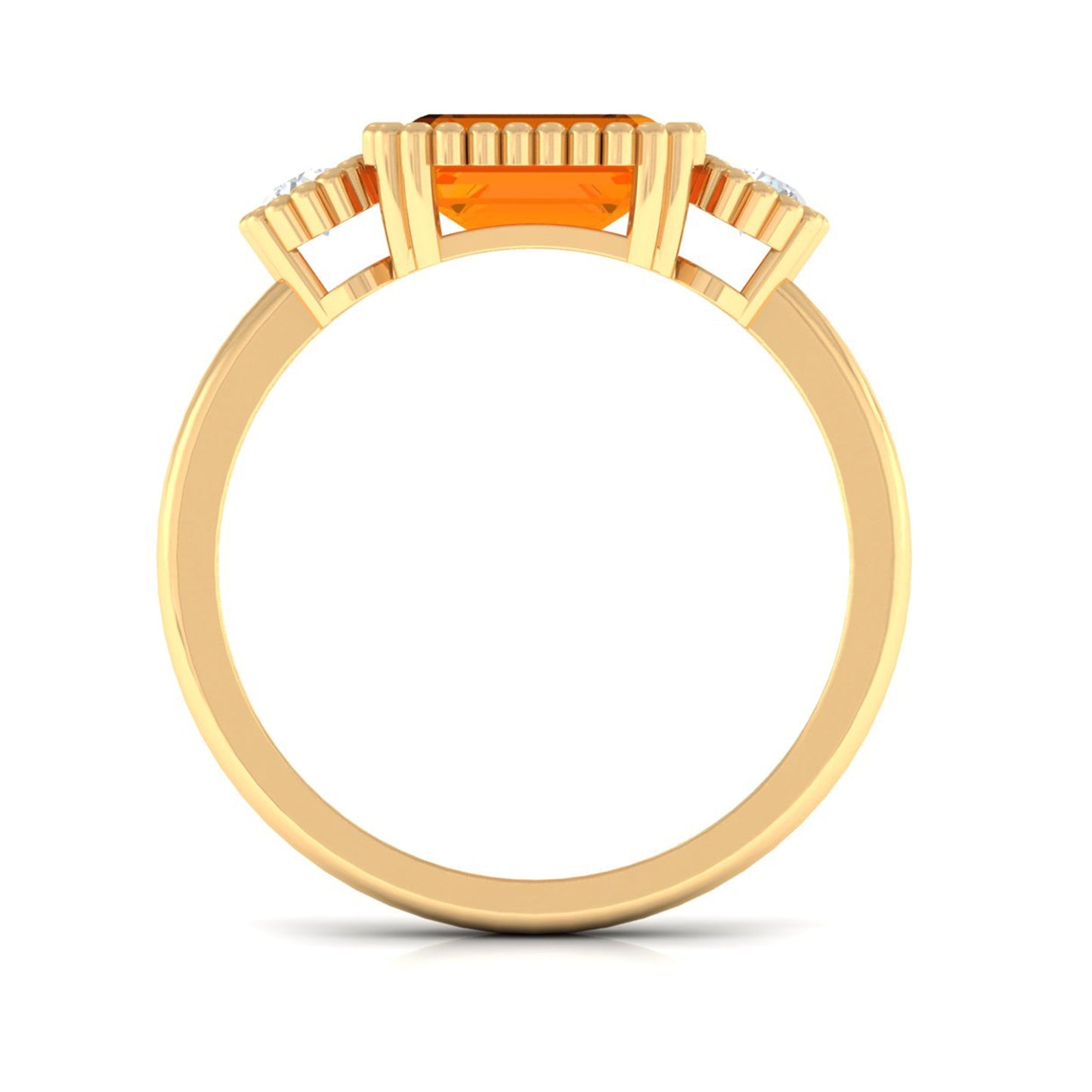 1 Carat East West Fire Opal Engagement Ring with Diamond