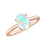 Certified Real Ethiopian Opal Solitaire Engagement Ring