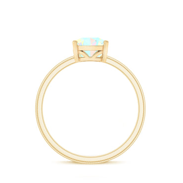 Certified Real Ethiopian Opal Solitaire Engagement Ring
