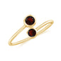 Natural Garnet 2 Stone Promise Ring with Bypass Shank