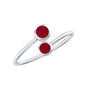 Natural Ruby 2 Stone Promise Ring for Women