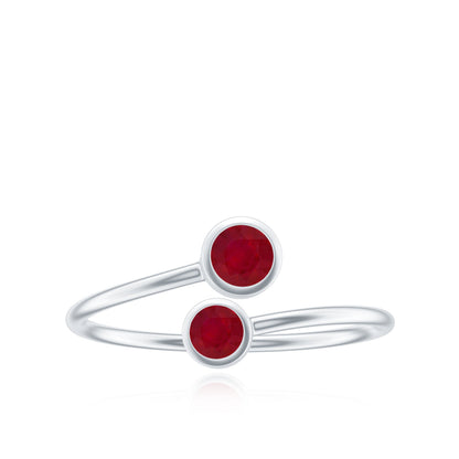 Natural Ruby 2 Stone Promise Ring for Women