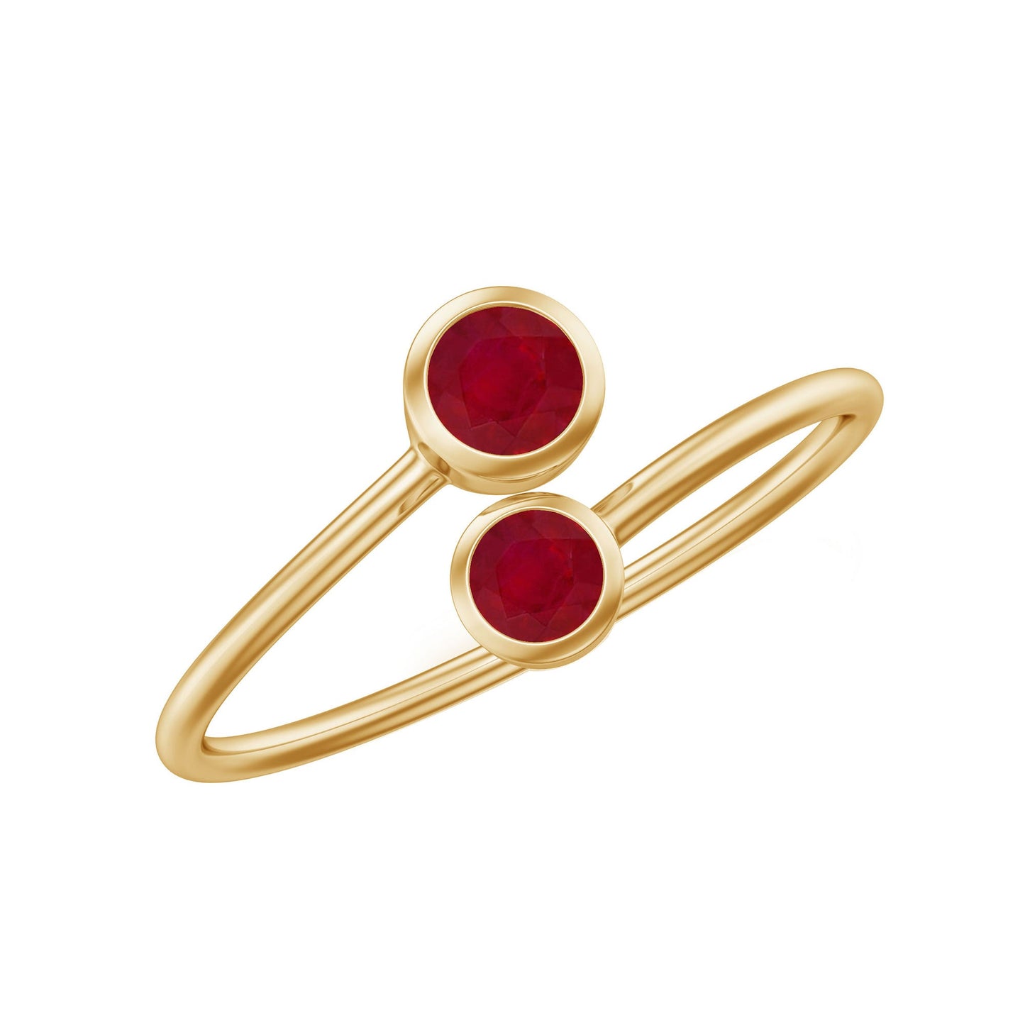 Natural Ruby 2 Stone Promise Ring for Women