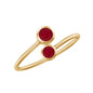 Natural Ruby 2 Stone Promise Ring for Women