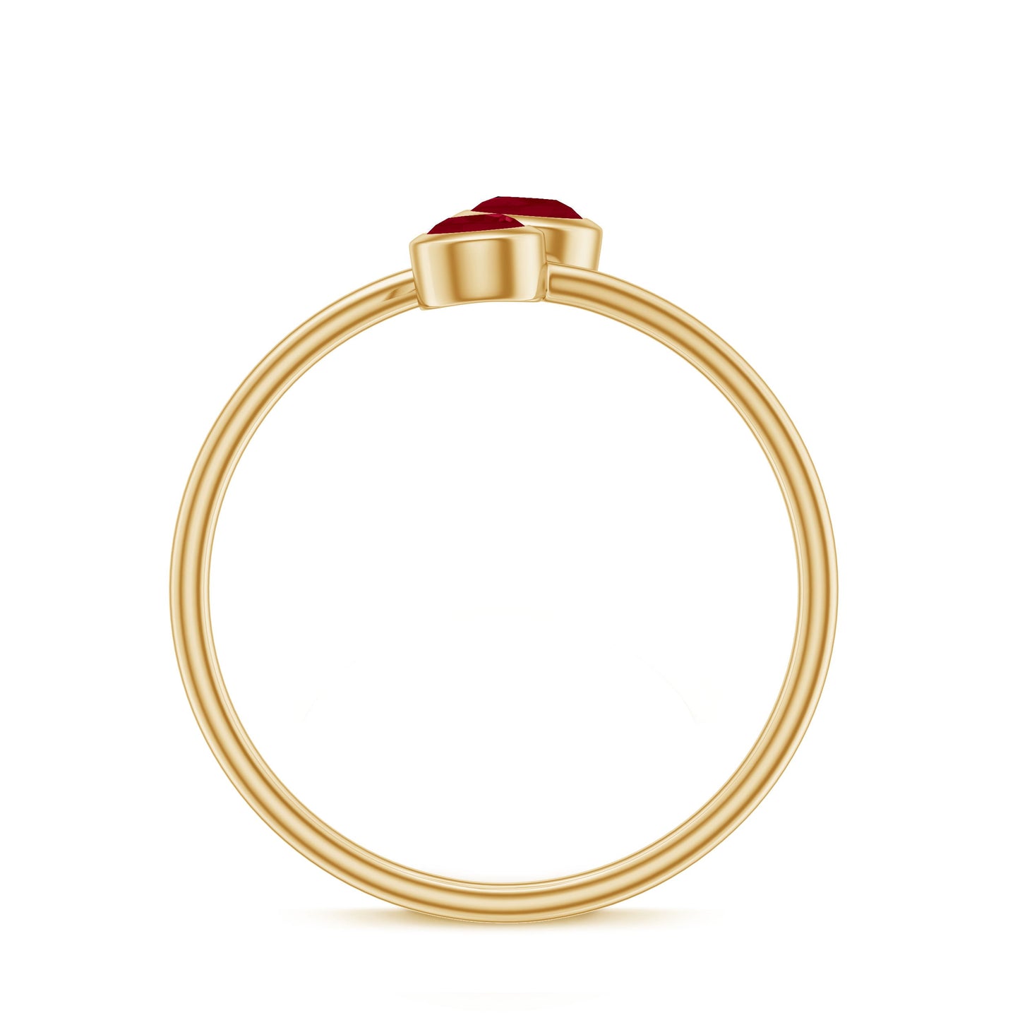 Natural Ruby 2 Stone Promise Ring for Women