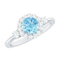 Classic Aquamarine Engagement Ring with Diamond Halo