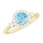 Classic Aquamarine Engagement Ring with Diamond Halo