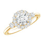 Round Cut Moissanite Halo Engagement Ring with Certificate