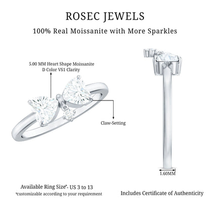 Heart Shaped Moissanite Infinity Promise Ring
