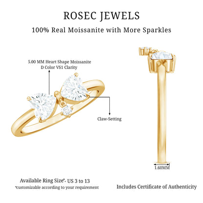 Heart Shaped Moissanite Infinity Promise Ring