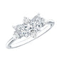 Pear and Round Moissanite Cluster Promise Ring