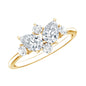 Pear and Round Moissanite Cluster Promise Ring