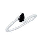 Certified 0.8 Carat Lab Grown Black and White Diamond Promise Ring with Bypass Shank
