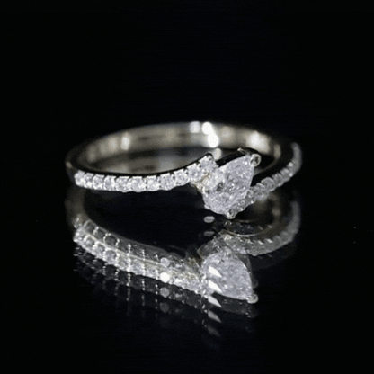 Certified Natural Diamond Promise Ring with Bypass Shank