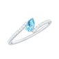 Real Aquamarine and Diamond Promise Ring in Bypass Shank