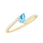 Real Aquamarine and Diamond Promise Ring in Bypass Shank