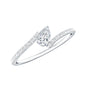 Pear Shaped Moissanite Bypass Promise Ring for Her